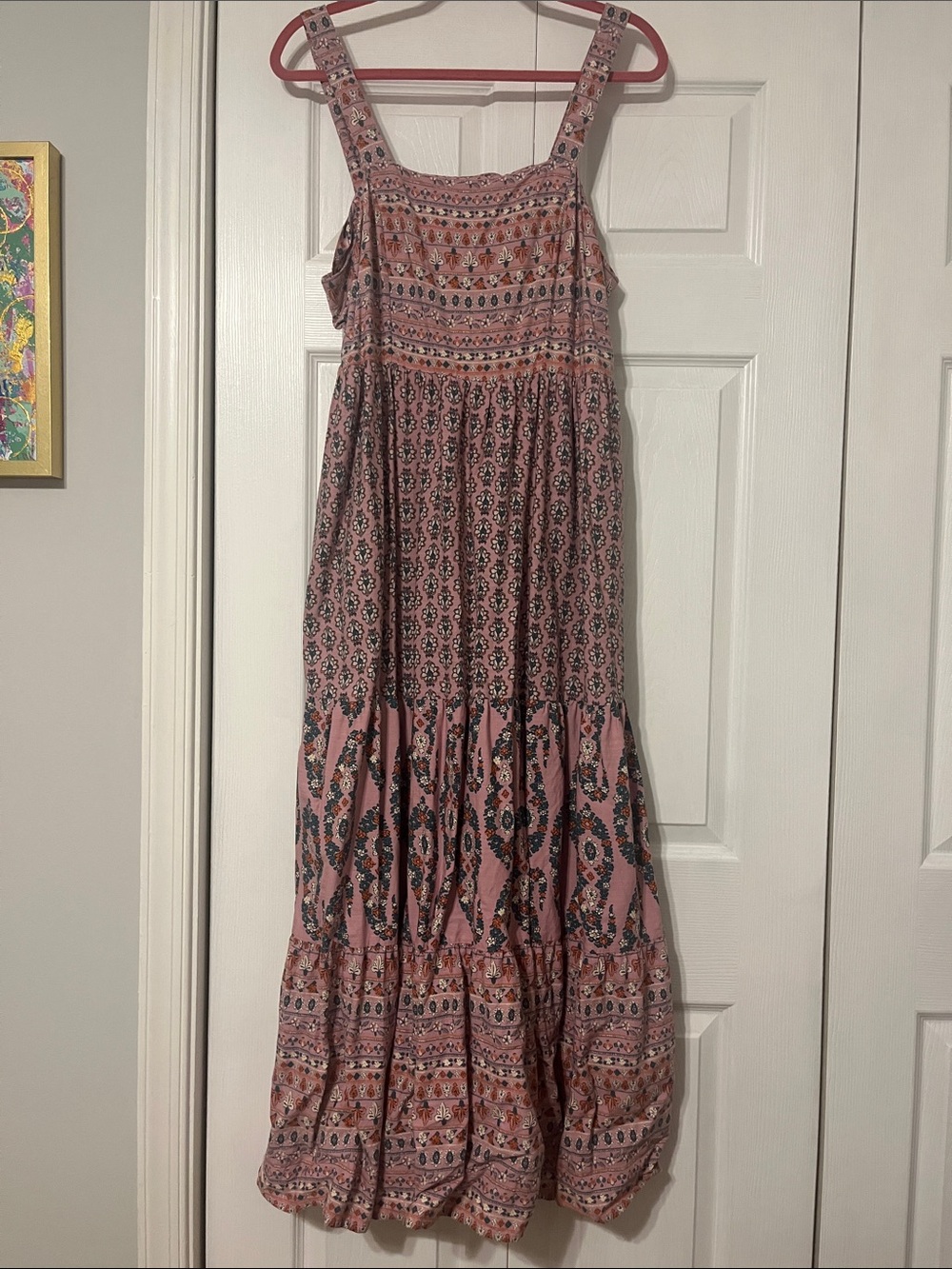 Knox Rose Pink Printed Boho Maxi Dress